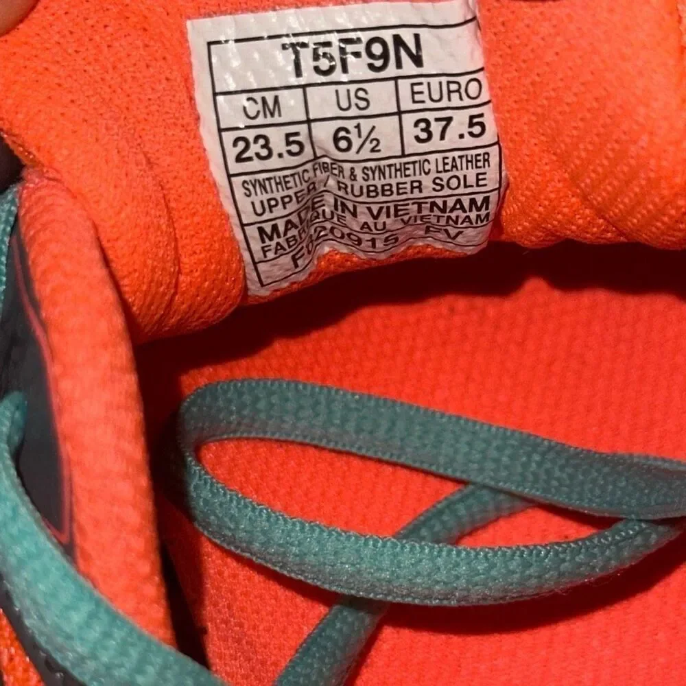 ASICS Gel Contend 3 Sneakers Running Shoes. Womens Size 6.5 Coral Turquoise Gray - Picture 6 of 9